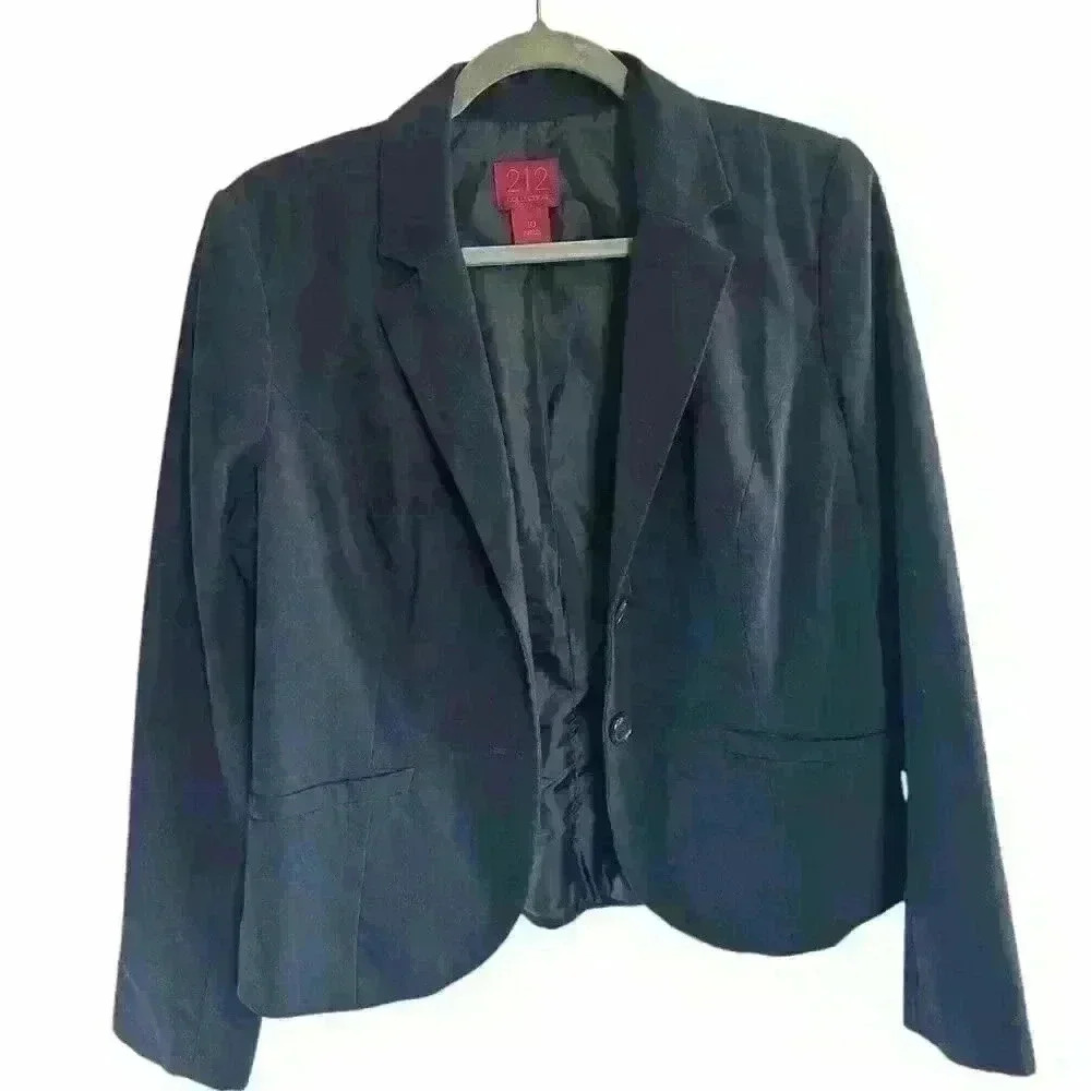 Women's Size 10 Navy Blazer by 212 Collection, 2 Button with Pockets